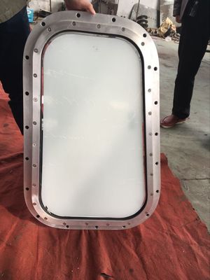 نوافذ بحرية مستطيلة A60 CCS، ABS،DNV،BV معتمدة من الفولاذ / الألومنيوم / الفولاذ المقاوم للصدأ المزود